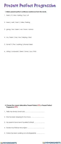 Present Perfect Progressive