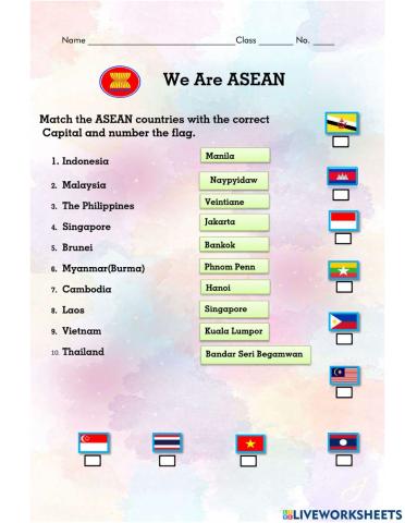 ASEAN Nation and capital 