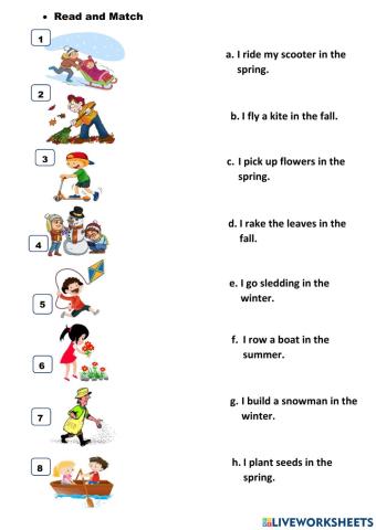 Activities in seasons