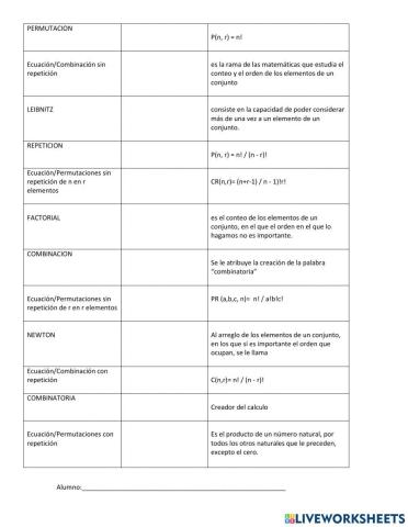 Combinaciones y permutaciones
