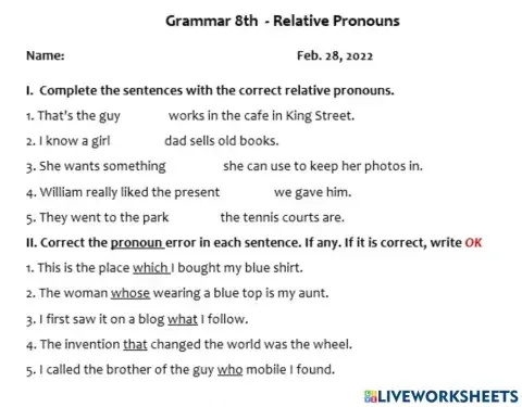 Relative Pronouns