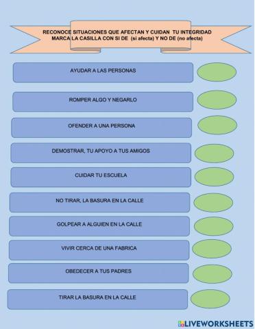 Situaciones que afectan tu integridad