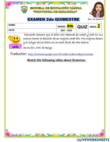 8th-Quim2-FINAL EXAM-Week2