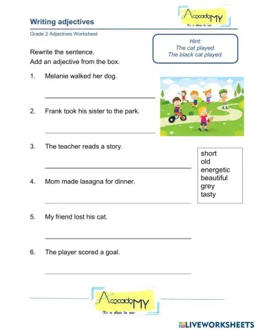 Writing with Adjectives