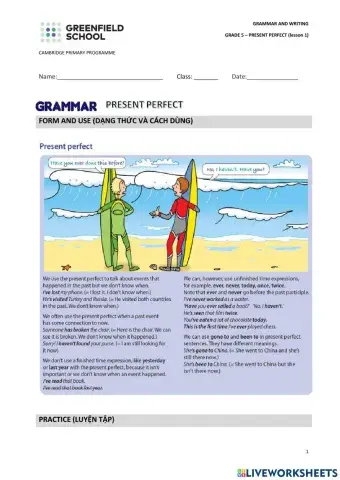Present perfect (lesson 1)