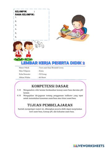 Lkpd konvensional teori asam-basa bronsted-lowry