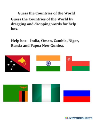Guess the flags of the Countries