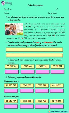 Números naturales hasta la centena de millar