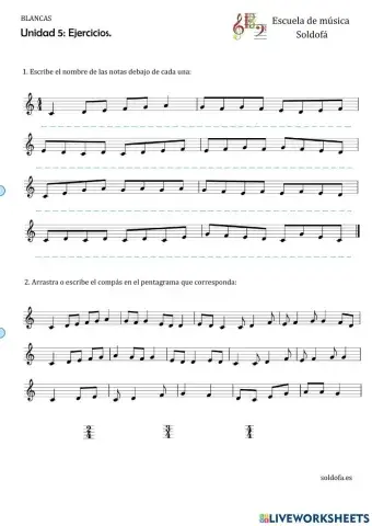 Nombre notas y compás