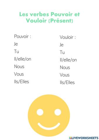 Les Verbes pouvoir et vouloir
