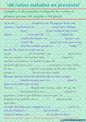 Mi rutina matutina