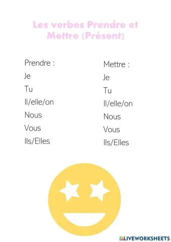 Les Verbes prendre et mettre