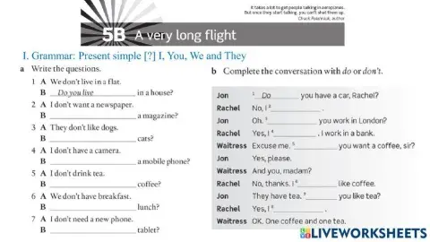 Unit 5B: A very long flight