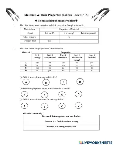 Exercse review Materials