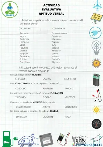 Actividad evaluativa aptitud verbal