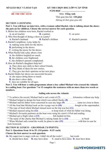 EL9 đề thi học sinh giỏi số 3