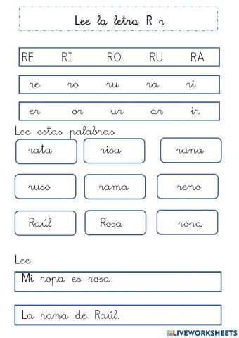 Lectura letra r