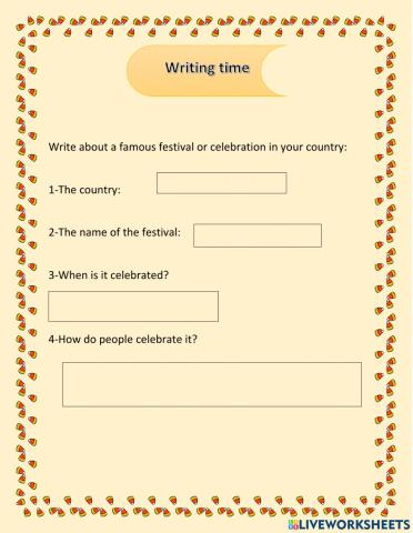Writing ( festivals celebration)