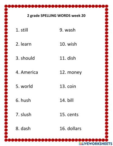 Spelling words