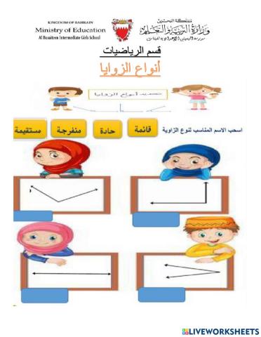 انواع الزوايا