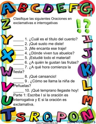 Oraciones interrogativas y exclamativas