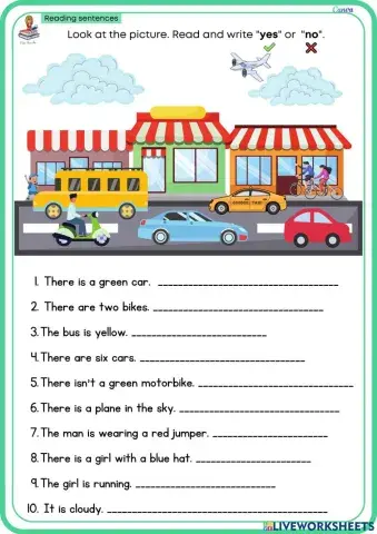 Reading sentences  Starters Transports02