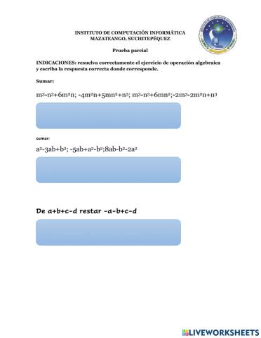 Suma y resta algebraica