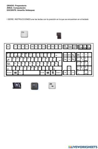 Unir teclas con su espacio en el teclado.