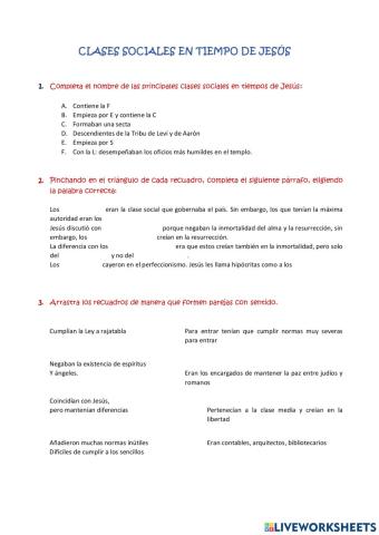 Clases sociales en tiempos de jesús