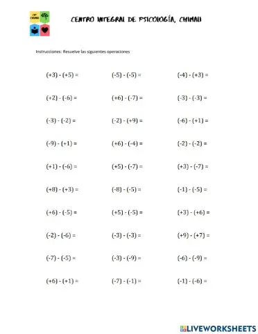 Restas de números enteros