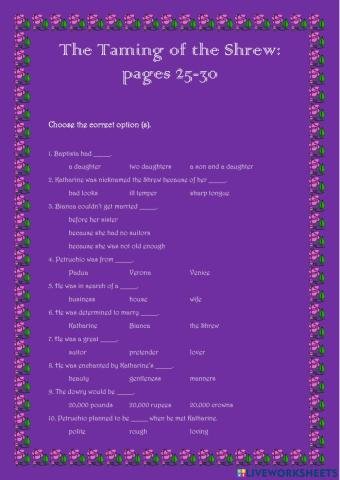 The Taming of the Shrew: pages 25-30