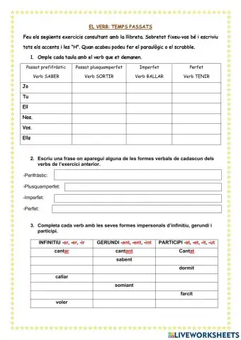 El verb: temps passat