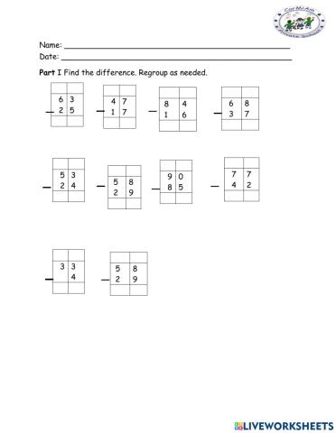 Chapter 5: Subtracting Two- Digit Numbers