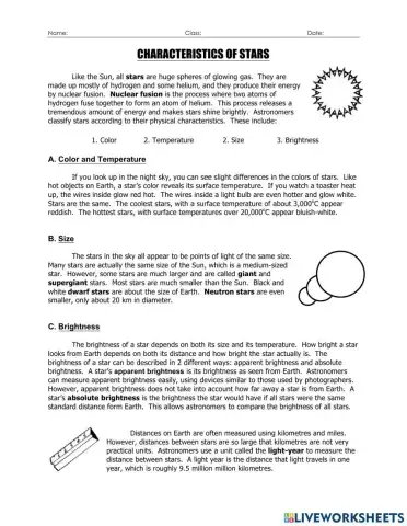 Star characteristics