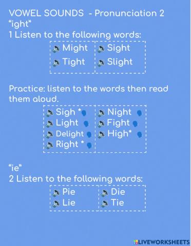 Vowel sounds pronunciation 2