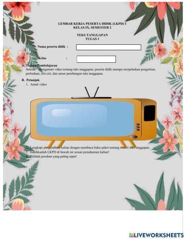 Memahami teks tanggapan