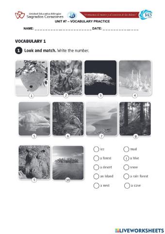 Animal Habitats Vocabulary