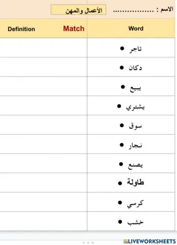 الأعمال والمهن