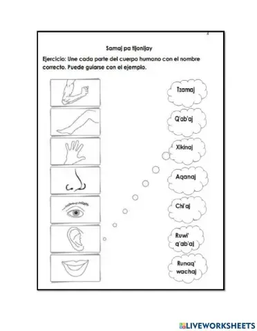 Hoja de trabajo - Kaqchikel