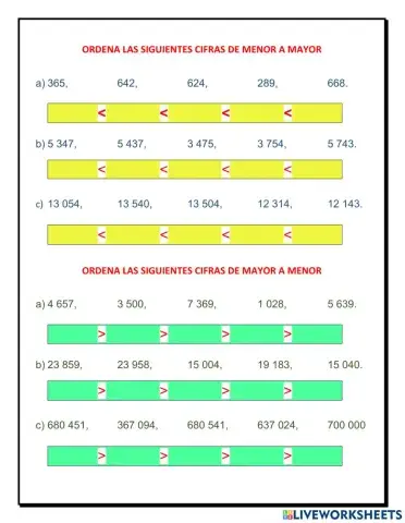 Mayor que, menor que