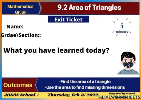 Exit Ticket Grade 6F