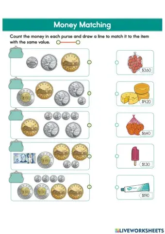 Canadian Money: Count and Match