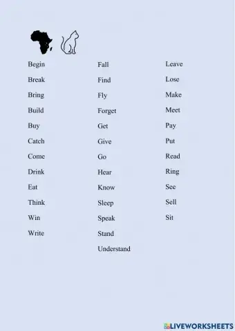 Irregular verbs test