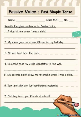 Rewrite Passive Voice - Past Simple