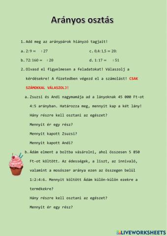Arányos osztás