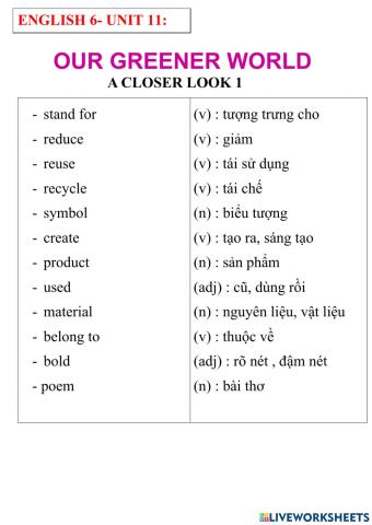 English 6- unit 11- a closer look 1