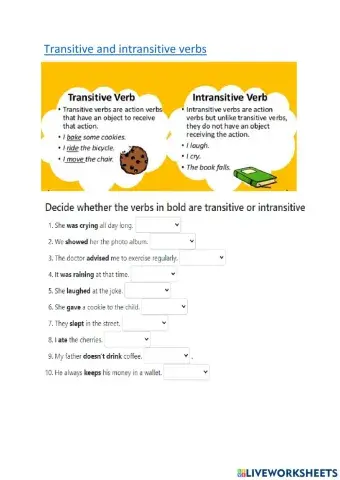 Transitive and intransitive verbs