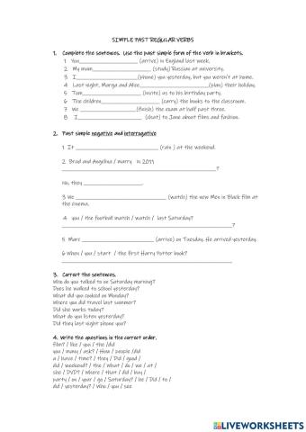 Simple Past Regular verbs