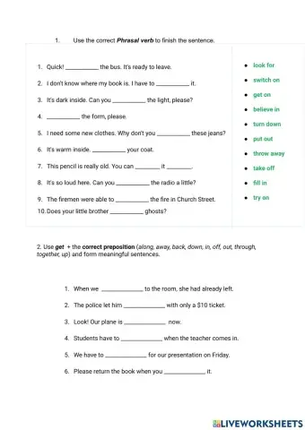 Phrasal Verbs still standing