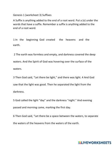 Suffixes